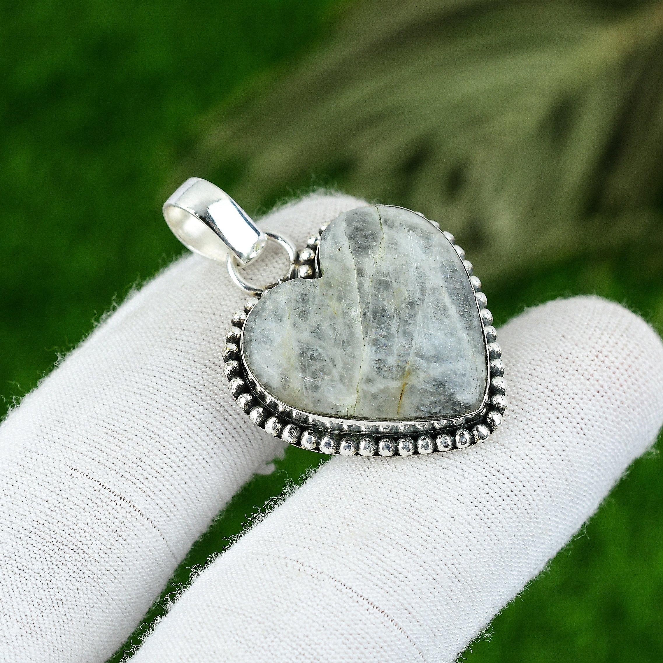 

Подвеска с натуральным аквамарином ручной работы из стерлингового серебра 925 пробы, индийские украшения