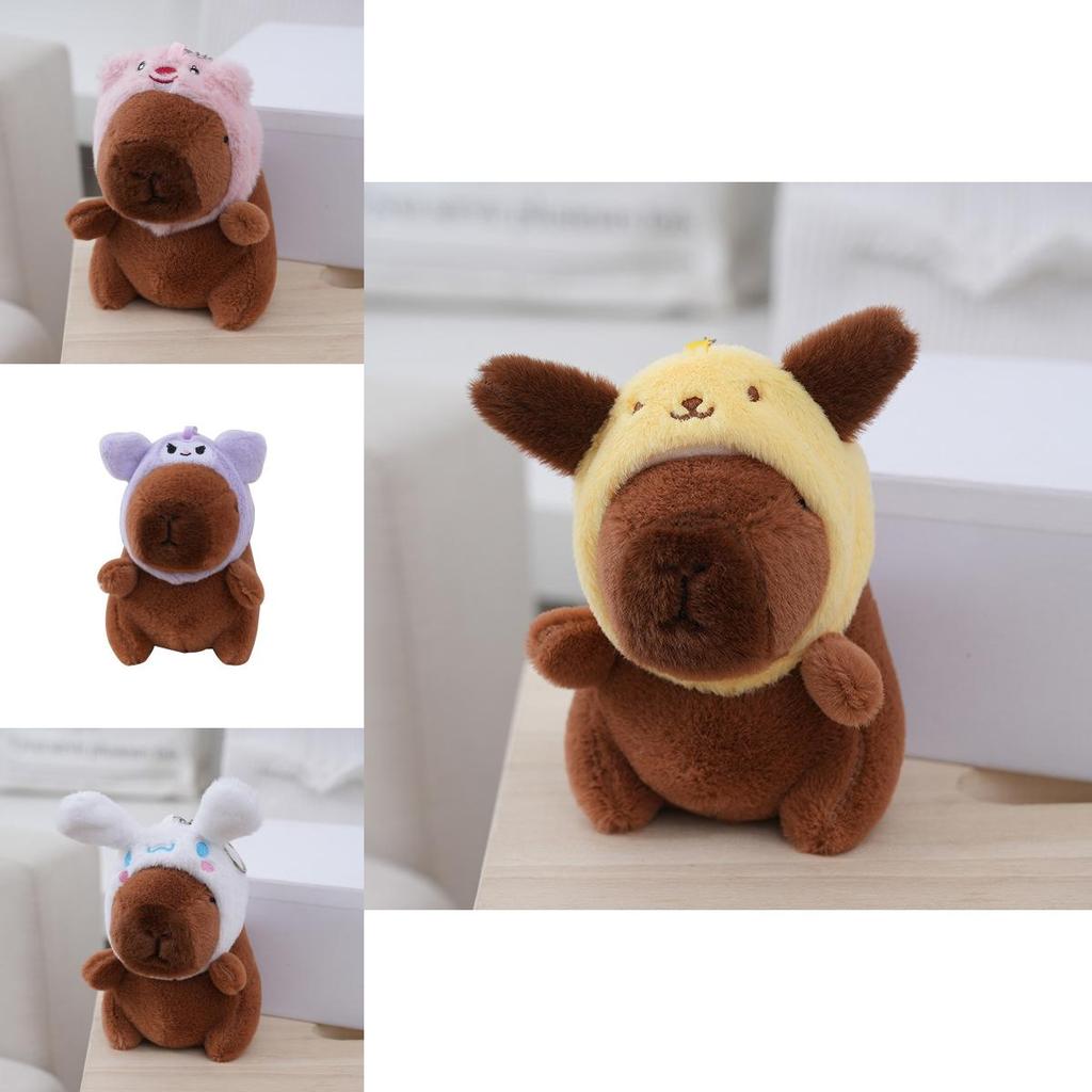 Adorable Capybara Plush Toy Bag Charm Soft Stuffed Animal Doll With Cute Design
