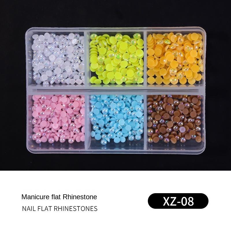 

DIY Алмазное наращивание ногтей с плоским дном, ультра-сверкающее белое стекло, AB, водный алмаз для ногтей, алмаз, 6 сеток, длинная коробка с стержнем