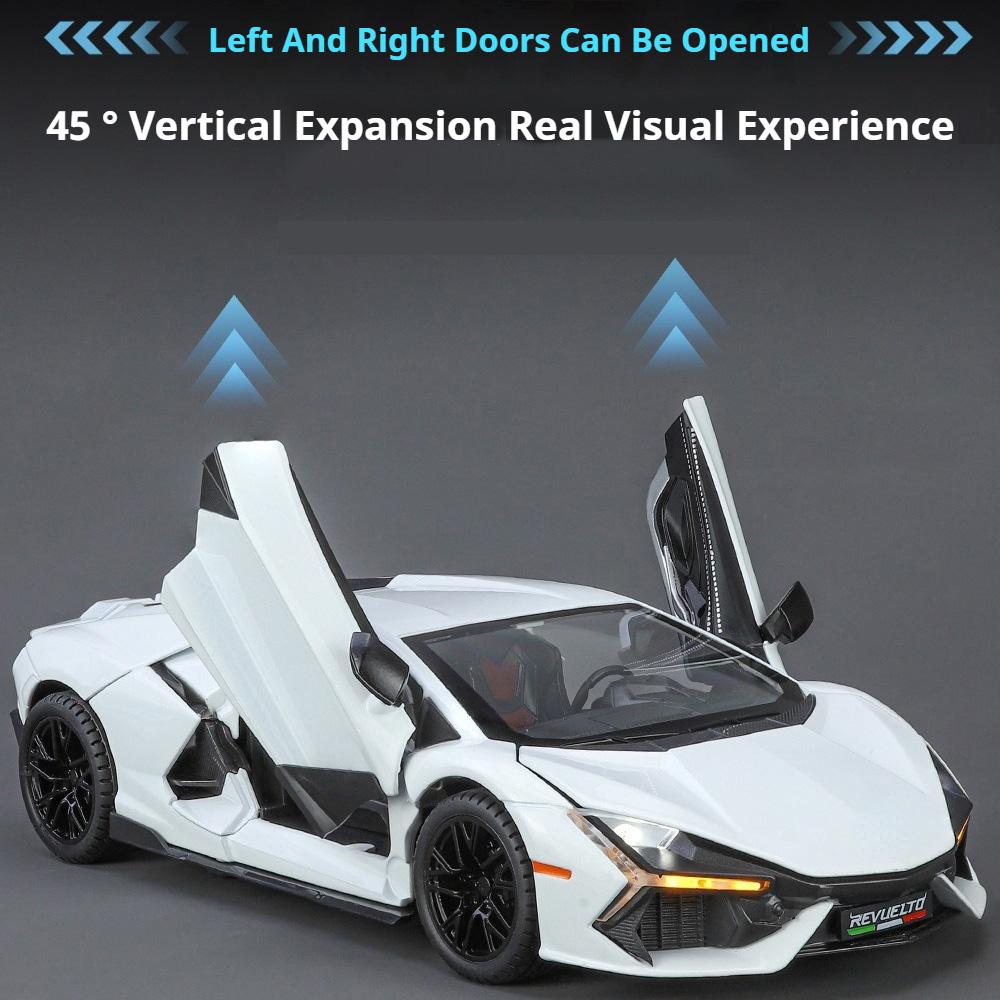 1/24 Lamborghini Revuelto Sports Car Toy Model Alloy Die Cast Four Wheel Suspension All Car Doors Can Be Opened Vehicle Models Collect Gifts