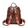 Women's Multi-Functional Backpack Dual-Use Shoulder Bag Soft Leather Travel Bag