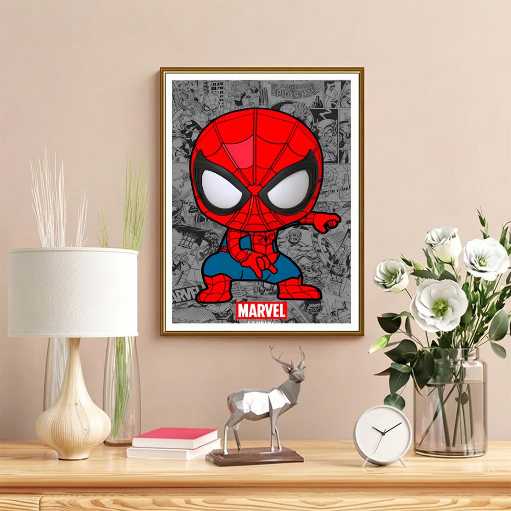 Creepy Spider 5D Diy Diamond Painting Round Diamond Diy Frameless Holiday Artwork Suitable For Home Office Wall Decoration
