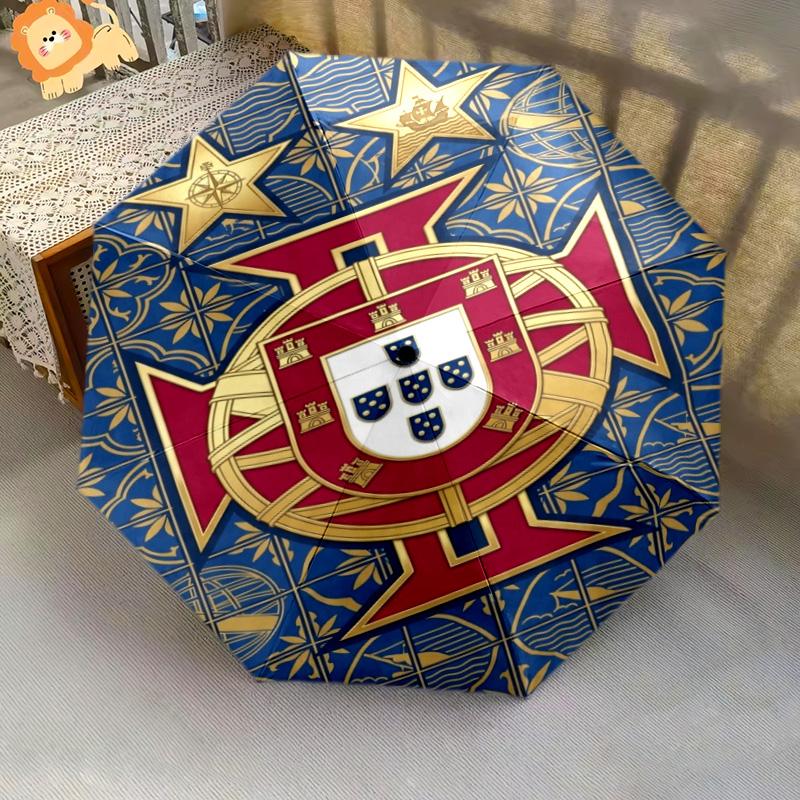 Portuguese Heritage Emblem Folding umbrella durable travel Sun umbrella travel Gift