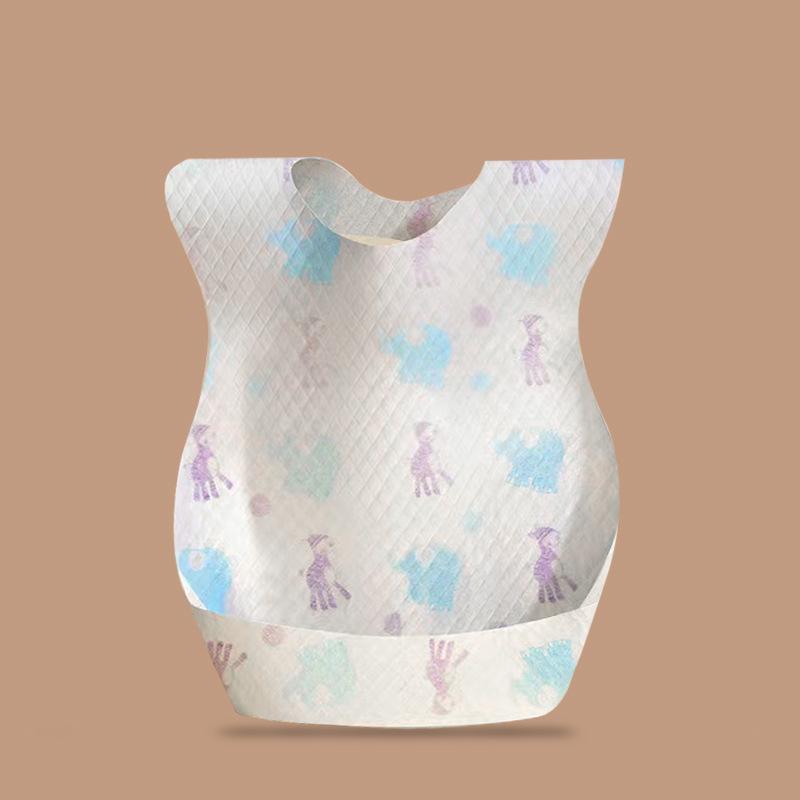 Printed Children's Disposable Rice Pocket Saliva Pocket Bib Saliva Towel Go Out Portable Washable Non-woven Bib