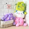 Adorable Monster Pompon Drawstring Bucket Bag - Cute Plush Crossbody