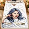 Flannel BlanketBillie Eilish Custom Name Text Personalized Soft Warm Throw Blanket Home Decor Gift