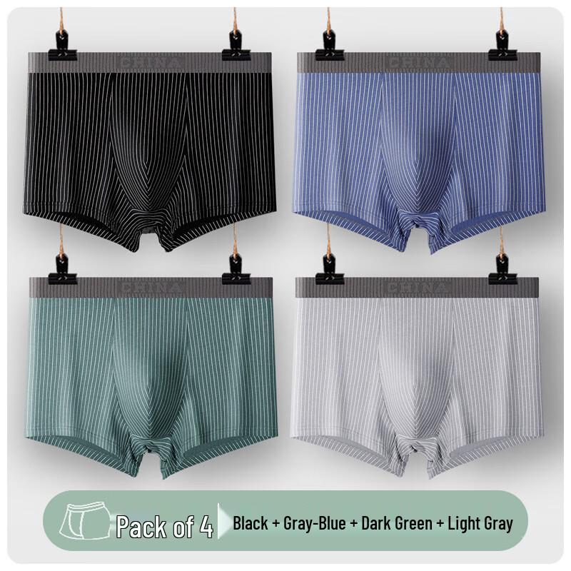 

Yalu Men s Anti-bacterial Boxer Briefs 4-Pack L