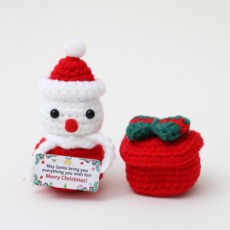 Häkeln Weihnachts Puppen Ornamente Heim Zimmer Dekoration Handgemacht Plüsch Wolle Gestrickt Schneemann Weihnachtsbaum Weihnachtsmann Puppe Party Geschenk