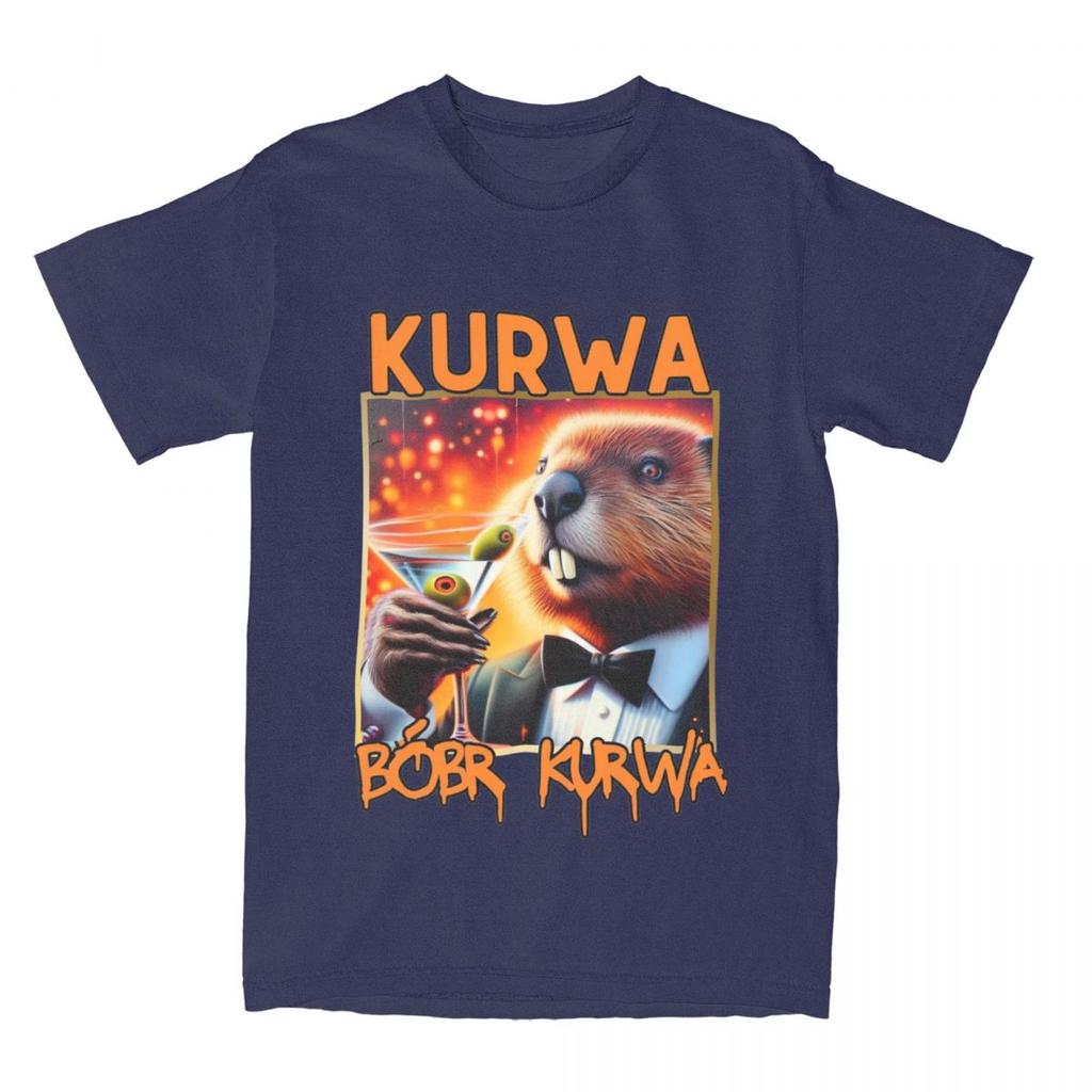 Kurwa Bobr Kurwa Beaver T Shirt Summer Cute Animal Y2K Retro T Shirts Cotton Harajuku Tee Shirt For Men's Short-Sleeved Tops