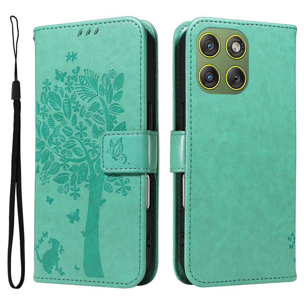 For Motorola Edge 70 5G Phone Case with Stand Cat Tree Pattern Leather Wallet Mobile Cover