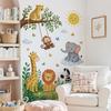 Cartoon Zoo Animal Wall Stickers: Giraffe, Lion, Elephant for Children's Bedroom Decor