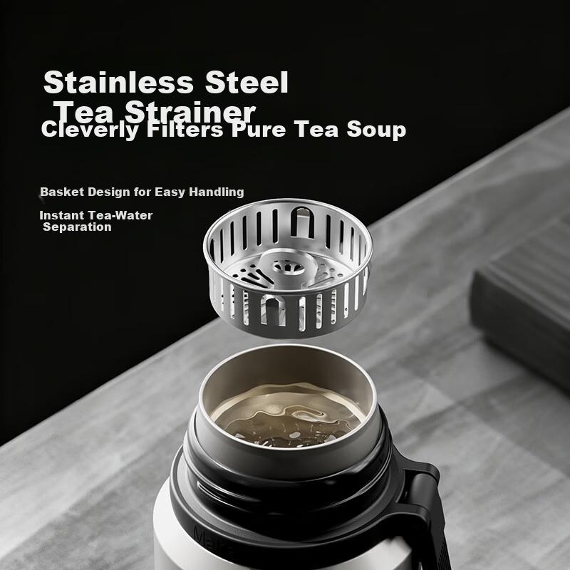 Fuguang Large Capacity Insulated Bottle 316L Stainless Steel Full Steel Lid Water Bottle Men Women Tea Separation Brewing Cup Student Cup