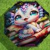 1pc Dragon Books Pattern Umbrella Design Automatic Opening and Closing Umbrella, High-quality Travel Umbrella,  C1128138