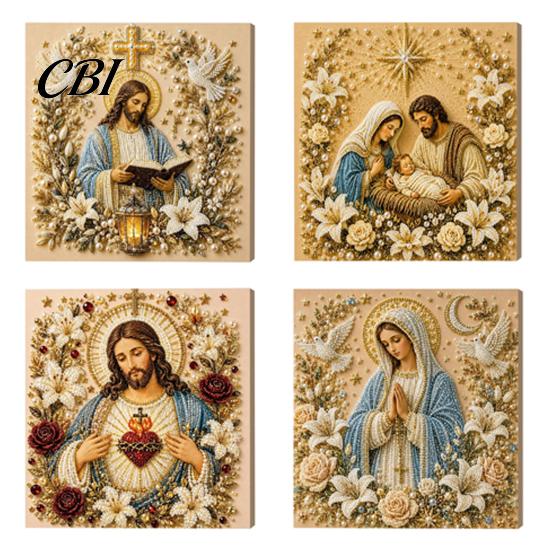Einzigartige Schreibtisch-Dekorationen DIY Jesus Perlenkunst-Set, Diamantmalerei für Erwachsene, Christliches Mosaik Kreative Schlafzimmer-Accessoires Bastel Christ