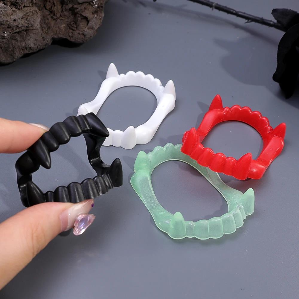 1/10Pcs Halloween Vampire Denture Luminous Fake Teeth Dress Up Props Horror Zombie Teeth Grim Reaper Braces Glow Party Supplies 5