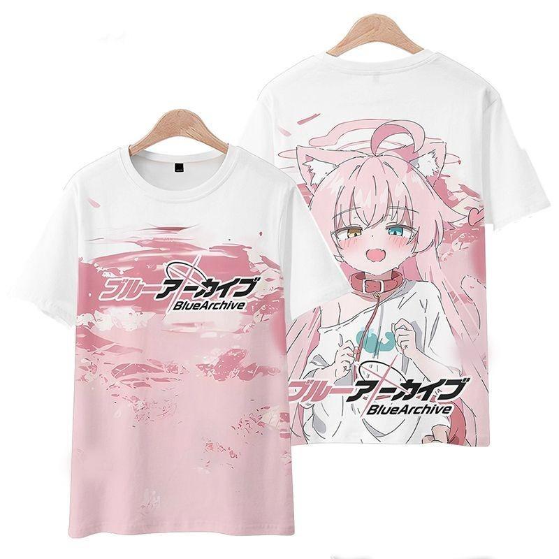 Blue Archive Takanashi Hoshino Anime 3D Print T-Shirts Men Women Short Sleeve T Shirt Tops Y2K Street Harajuku Tees Men Clothing