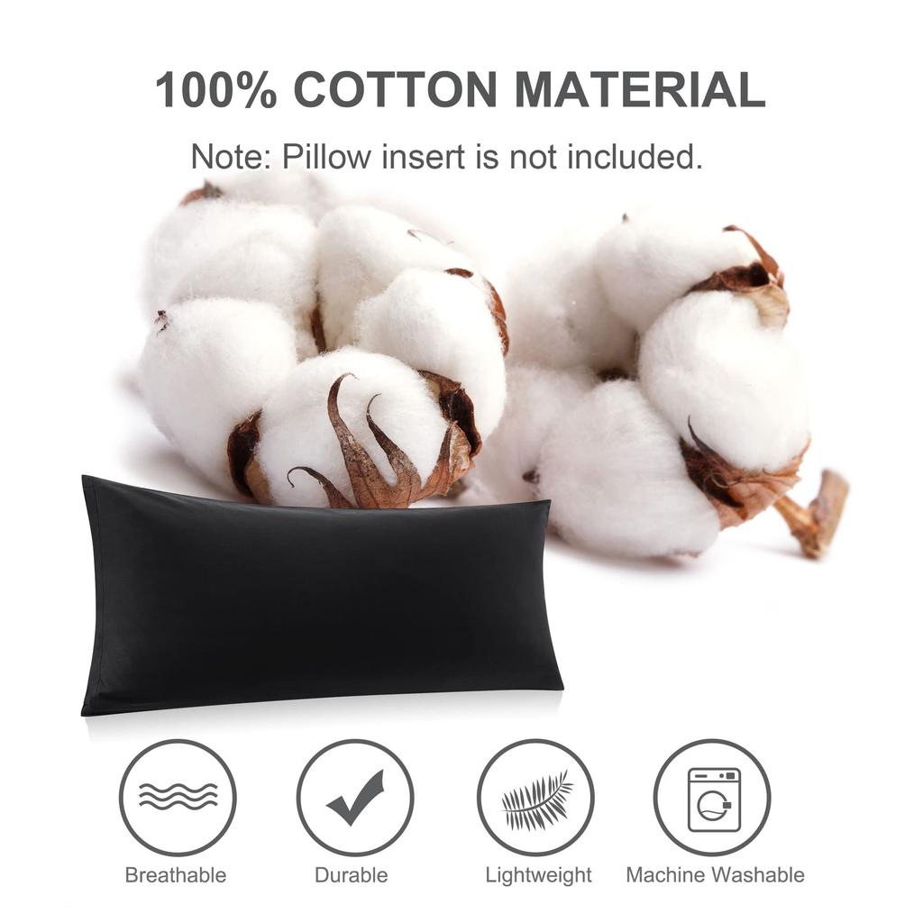 PiccoCasa Body Pillow Zippered Pillow Body Pillow Gentle On the 1 50x120cm Cover, 100% Cotton, Cover, Life-Size Cover, Cotton, Plain, Fluffy, Soft,