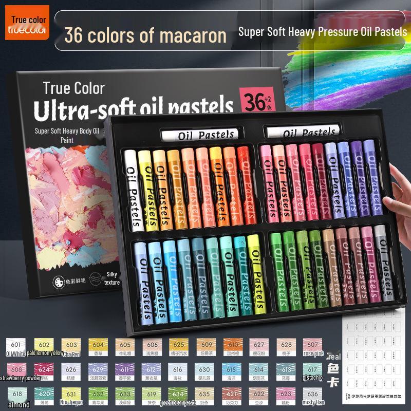 True Color Macaron Oil Pastels: Professional-Grade, Smooth, Super Soft Crayons
