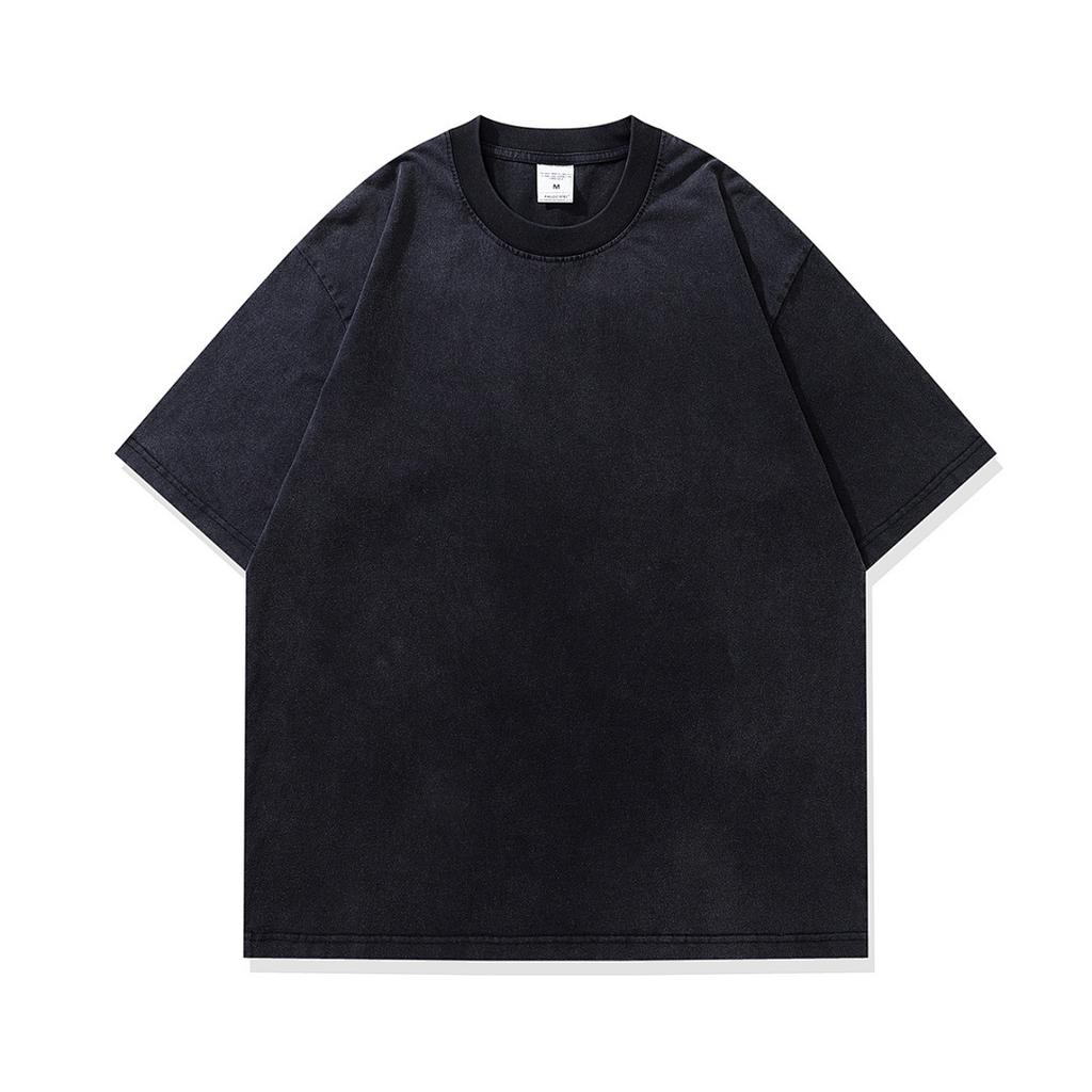 Washed And Old Short-Sleeved T-Shirt For Men And Women, Retro Animation Printing Loose Couple Trend Half-Sleeved Crew Neck Top