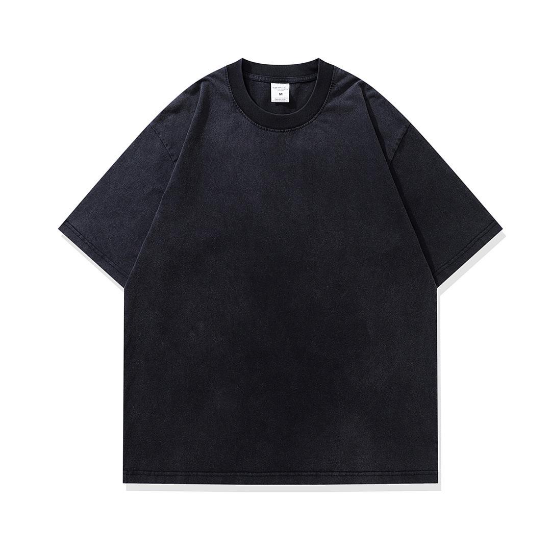 Men S T-Shirt Street Retro Cat Digital Direct Injection Printing Pod Custom Cotton Washed Short-Sleeved T-Shirt Men S