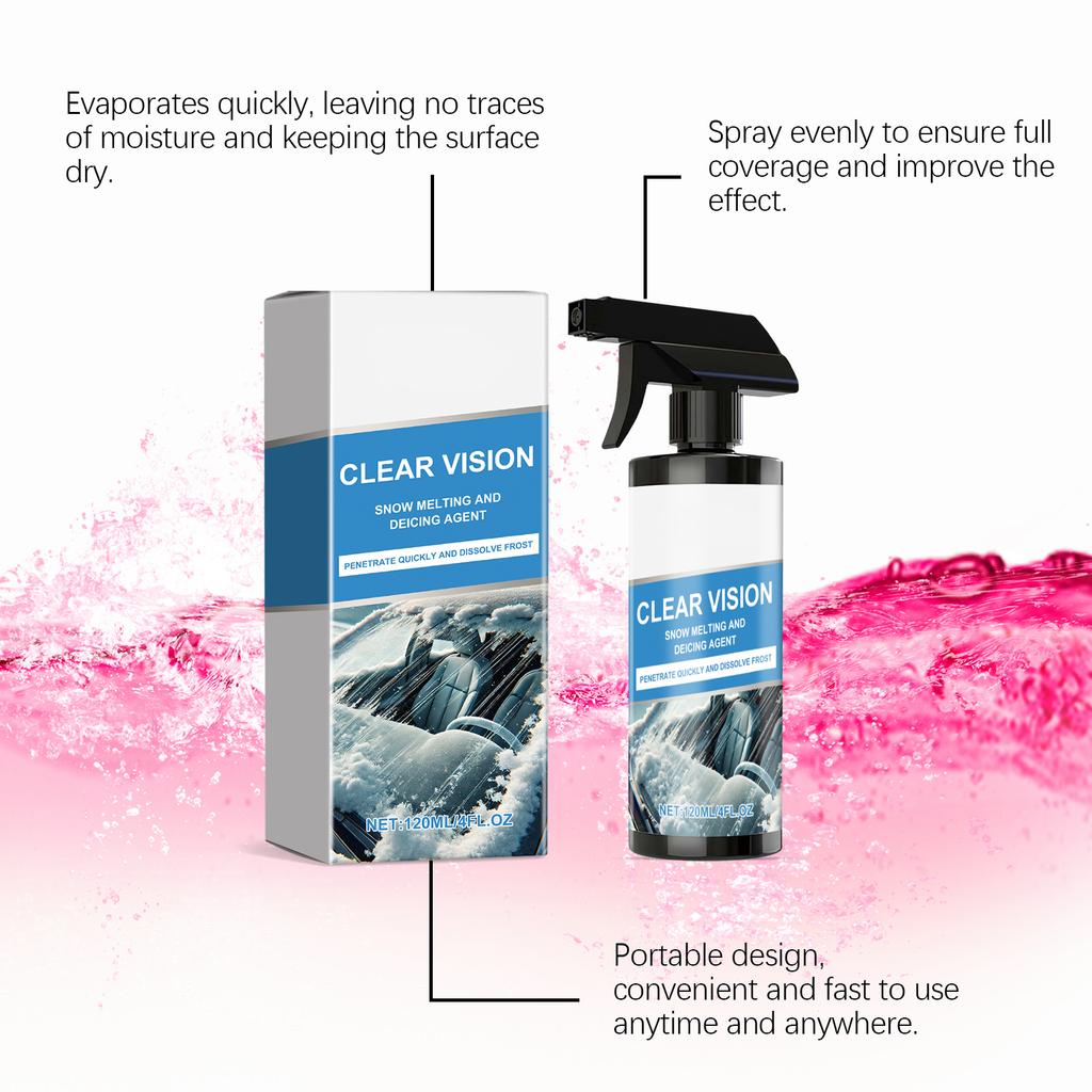Car ,icing agent, convenient spray for cleaning, melting, and ,icing snow and ice car , 120ml