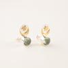 Green Amethyst Gemstone 925 Sterling silver Jewelry Push Back Stud Earrings 0.8" EE-141-6