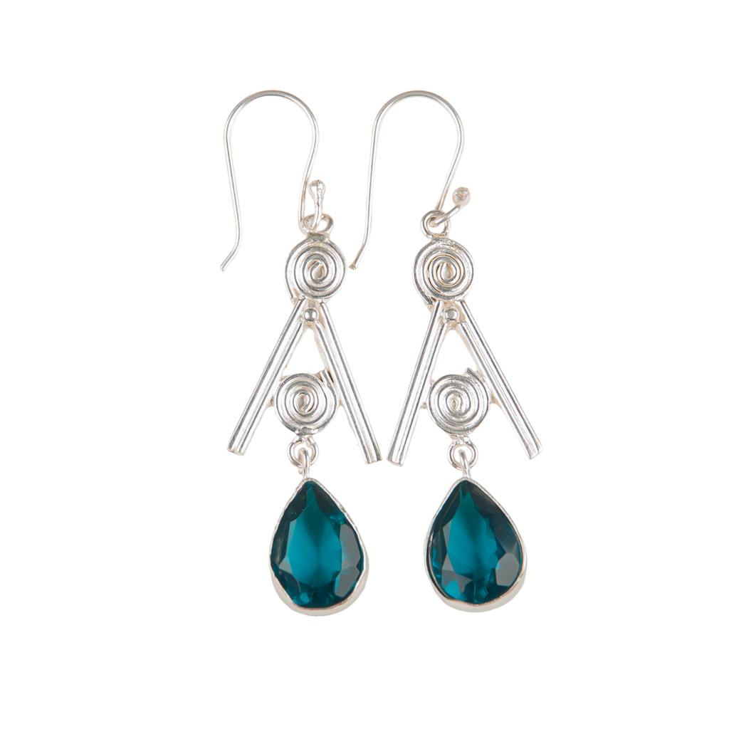 Apatite Gemstone 925 Sterling Silver Jewelry Handmade Drop/Dangle Earrings 2.4" EE-86-12