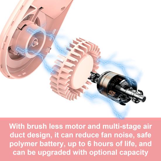 Portable Neck Fan Mini Leafless Ultra Quiet 360 Degree Cool Fans 3 Gear Wind Speeds USB Rechargeable Hands-Free Outdoor Sport Cooling Tools