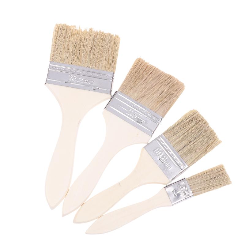 10Pcs Pig Mane Brushes Long Handle Bristle Tools for Plastering and Painting Art Handicraft Workshop Use
