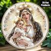 Virgin Mary and Baby Jesus with Golden Halo Tin Sign  Vintage Durable Metal Plaque Wall Decor Home Office Bar Man Cave Wall Ar