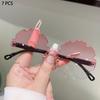 1/7 Pcs Cute Wheel Shaped Sunglasses for Kids  New Rimless Gradient Sun Glasses Ins Trendy Multi-color Shades for Children