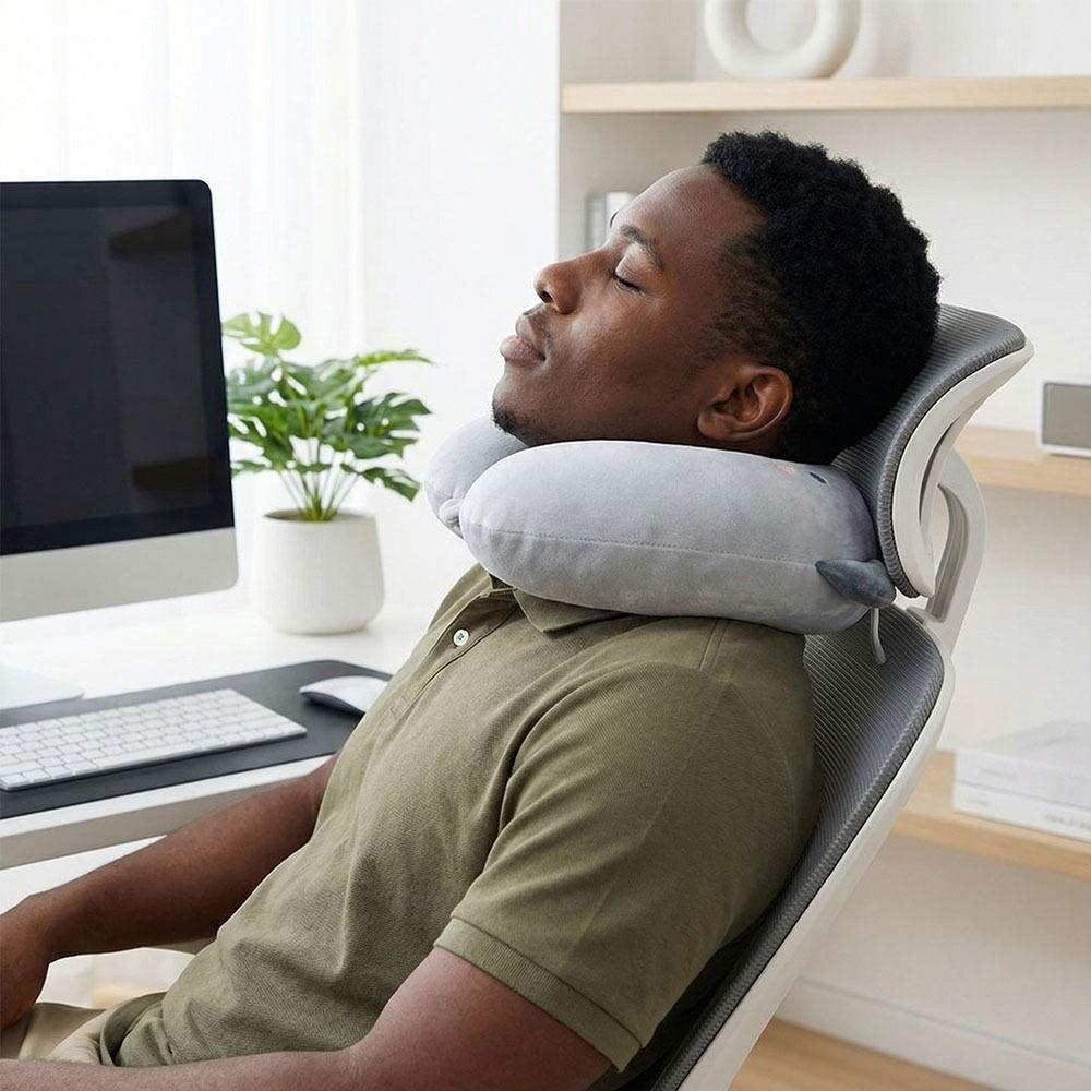 Support Travel Neck Cushion Portable Eye Mask Cute Neck Support Pillow  Office Nap