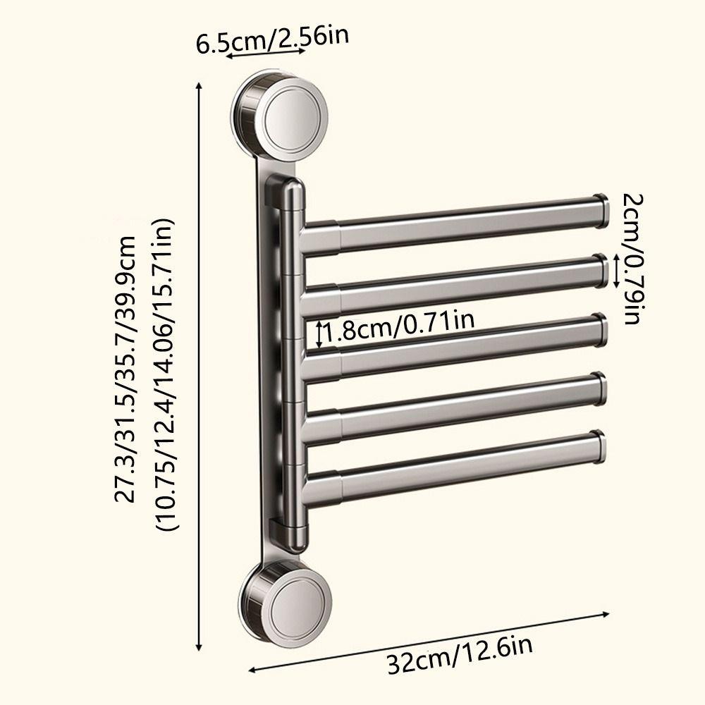 Rotating Swivel Towel Bar Multi-bar Bathroom Towel Rod Rust-proof Hanging Towel Holder  Living Room