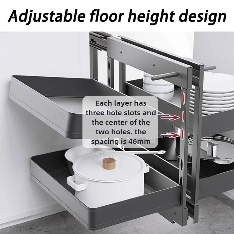 Corner Pull Basket Adjustment Storage Holders Organization Kitchen Tableware Racks Modern Storage Pull Baskets Home Accessories
