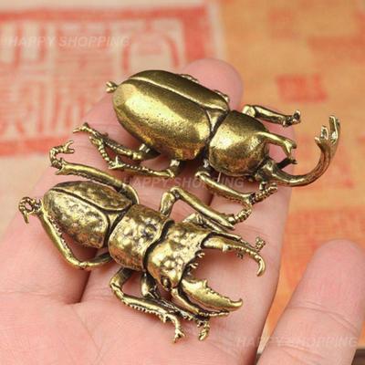 Starožitní bronzoví brouci miniaturní figurka Dekorace na malý stůl Vintage měď Hmyz Čaj Domácí mazlíčci Ornament Příslušenství k dekoracím
