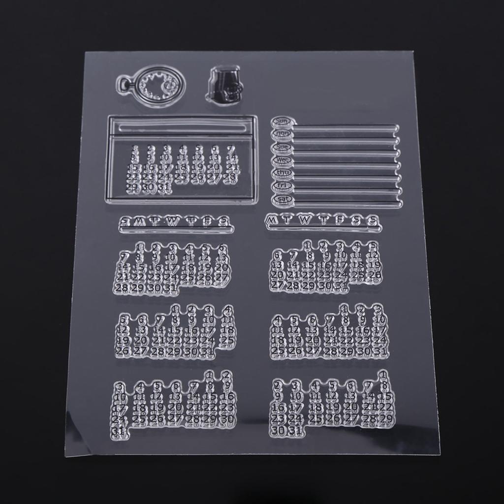 Clr Calendar Silicone Stamp Set, Soft Textured Stamp Designs, sy to Use, Crte Greeting Cards, Scrapbooks, Home Decor, for