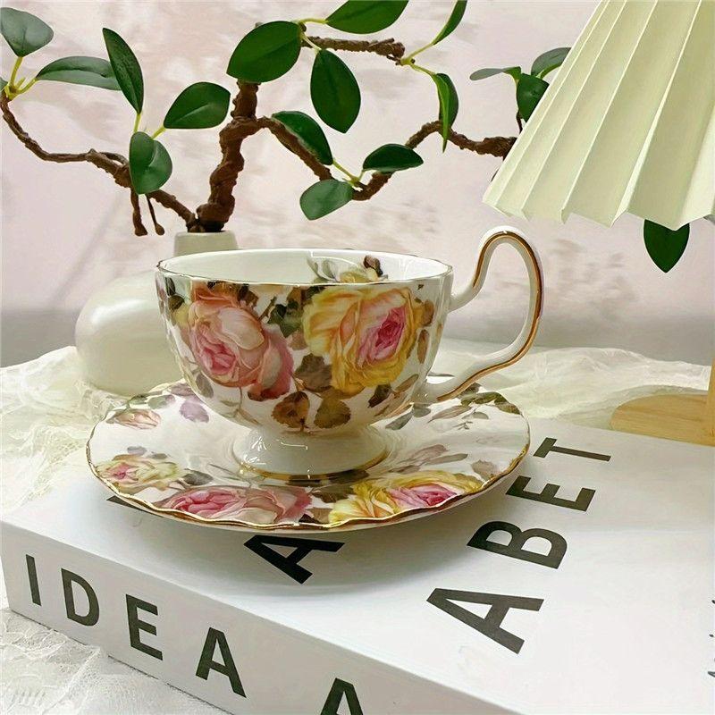 British foreign trade export ceramic coffee  household breakfast afternoon tea set flower tea  good-looking cup set