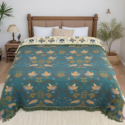 Cotton Gauze Tassel Throw Blanket Towel Quilt Sofa Towel Cover Blanket Four Seasons Multi-use Blanket For Household Couch Decoration