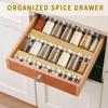 Bamboo Spice Rack For Drawer, 4 Tier Stackable Seasoning Storage Organizer Insert,for Kitchen Condiments Storage Insert(Jars Not Included,9.4"