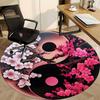 1PC Cherry Blossom Yin Yang Office Round Rug, Non slip, Soft and Durable Office Rug for Interior Decoration, Perfect for Office