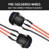 Mankk 4Pcs Round Rocker Switch 12V Waterproof Toggle Switch SPST 3 Pin ON/Off Blue LED Lighted with Pre-soldered Wires for Car Auto Boat Trucks