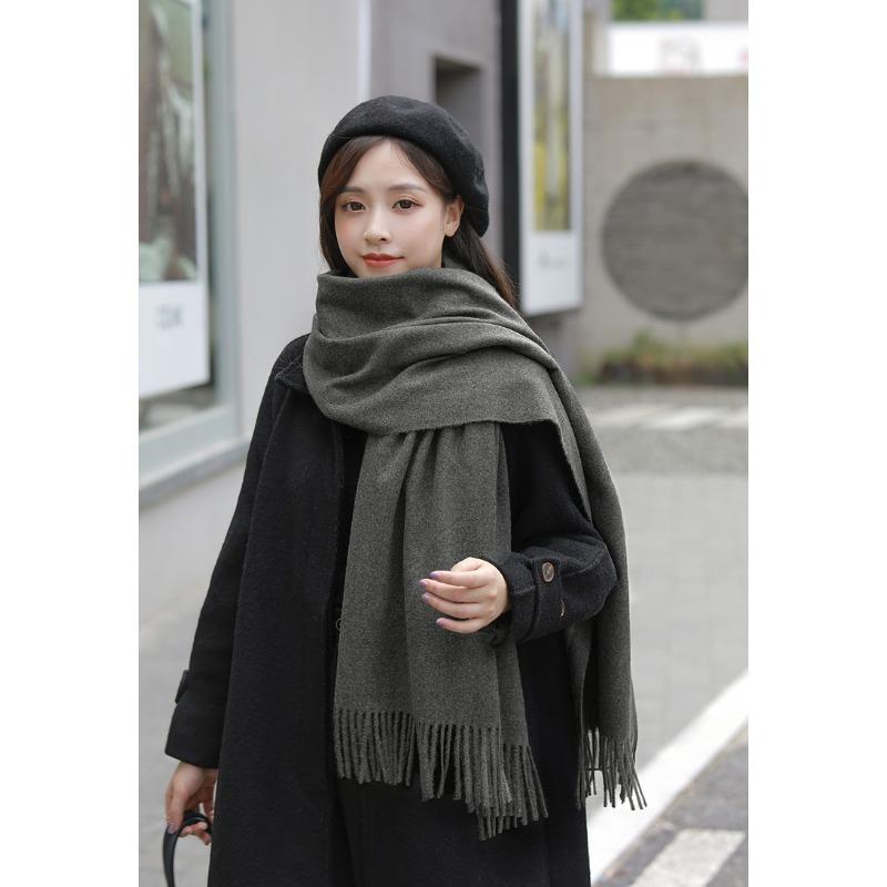 Autumn and Winter Scarf Shawl High end Versatile Solid Color Scarf for Women Autumn and Winter Warm New Imitation Cashmere Scarf