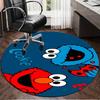 1PC Elmo And Cookie Sesame Friends Round Rug, Non-slip Chair Mat, Home Decor, Circle Carpet Perfect for Office, Bedroom, Living Room,Christmas Gift
