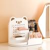 360° Rotating Bear Desktop Hole Board Organizer Rack Table Stationery Cosmetics Storage Drawer Multi-compartment Lipstick Boxes