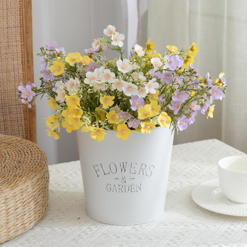 Rustic Flasket Set Artificial Flowers Dried Flowers Living Room Desktop Floral Art Decorations Small Floral Pattern Tia...