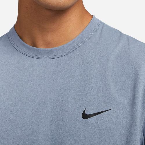 Nike Męski sweter z okrągłym dekoltem Wygodny T-shirt z krótkim rękawem w jednolitym niebieskim kolorze