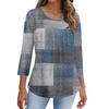 Women's Fashion Casual Three-quarter Sleeve Printed Round Neck Top