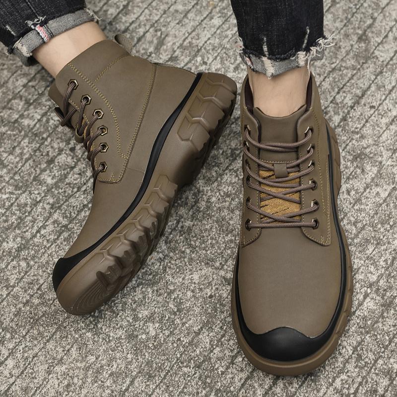 Retro British High-top Men Boots Fashion High Quality Leather Shoes New Outdoor Men Motorcycle Boots Luxury Men Ankle Boots