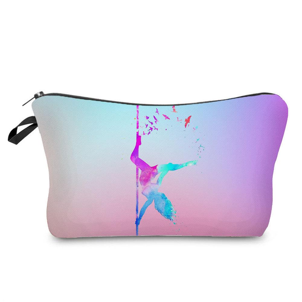 Women Gymnastics Print Cosmetic Bag Toiletries Organize Travel Storage Case KTB