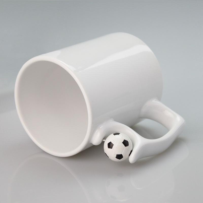 330ML Ceramic Mug with Football Handle Creative Household Office Desktop Drinking Cup for Water Tea Juice Latte Coffee Gift Mug